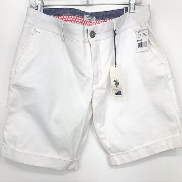 U.S. Polo Assoc. White Bermuda Shorts NEW - Picture 1 of 16